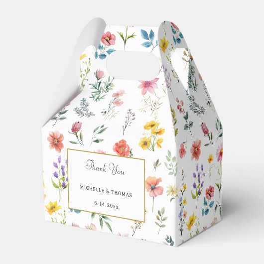 水の色ワイルドフラワー春結婚夏 フェイバーボックス (正面サイド)