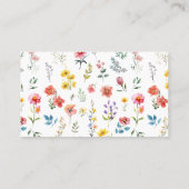 水の色ワイルドフラワー春結婚夏 プレイスカード (裏面)