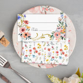 水の色ワイルドフラワー春結婚夏 プレイスカード