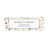 水の色ワイルドフラワー春結婚夏 ラベル (正面)