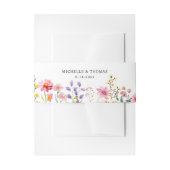 水の色ワイルドフラワー春結婚夏 招待状ベリーバンド (正面例)