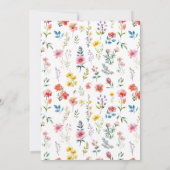 水の色ワイルドフラワー春結婚夏 招待状 (裏面)