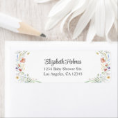 水の色ワイルドフラワー牧草地ベビーシャワーアドレス ラベル (インサイチュ)