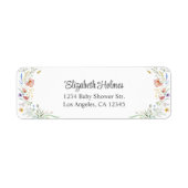 水の色ワイルドフラワー牧草地ベビーシャワーアドレス ラベル (正面)