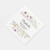 水の色ワイルドフラワー牧草地ベビーシャワー スタンダードランチョンナプキン (角)