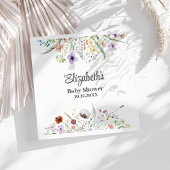 水の色ワイルドフラワー牧草地ベビーシャワー スタンダードランチョンナプキン