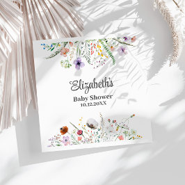 水の色ワイルドフラワー牧草地ベビーシャワー スタンダードランチョンナプキン