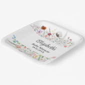 水の色ワイルドフラワー牧草地ベビーシャワー ペーパープレート (傾斜あり)