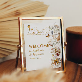 水の色ワイルドフラワー秋の愛の赤ちゃんシャワー ポスター