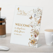 水の色ワイルドフラワー秋の愛の赤ちゃんシャワー 台座サイン (インサイチュ)