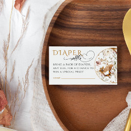 水の色ワイルドフラワー秋ベビーシャワーおむつ エンクロージャーカード