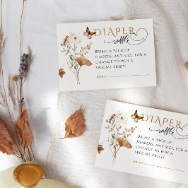 水の色ワイルドフラワー秋ベビーシャワーおむつ エンクロージャーカード