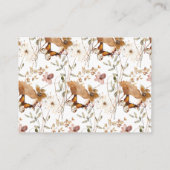 水の色ワイルドフラワー秋ベビーシャワーおむつ エンクロージャーカード (裏面)