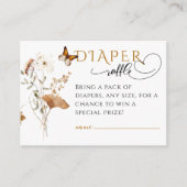 水の色ワイルドフラワー秋ベビーシャワーおむつ エンクロージャーカード (正面)