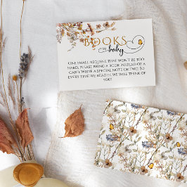 水の色ワイルドフラワー秋赤ちゃんシャワー本 エンクロージャーカード