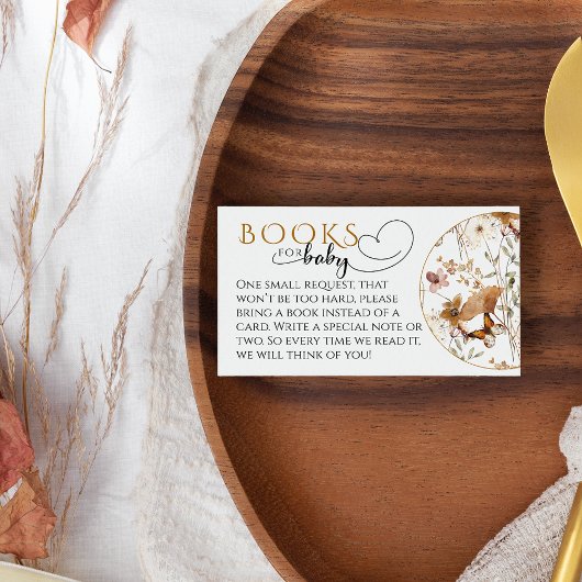 水の色ワイルドフラワー秋赤ちゃんシャワー本 エンクロージャーカード