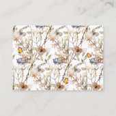 水の色ワイルドフラワー秋赤ちゃんシャワー本 エンクロージャーカード (裏面)