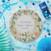 水の色ワイルドフラワー素朴ボホベイビーシャワー ペーパープレート (パーティー)