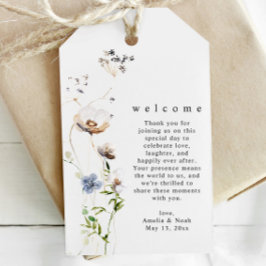 水の色ワイルドフラワー結婚のウェルカムギフトラベル ギフトタグ