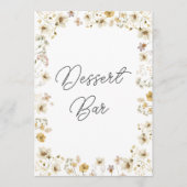 水の色ワイルドフラワー結婚のデザートバーの看板 (正面)