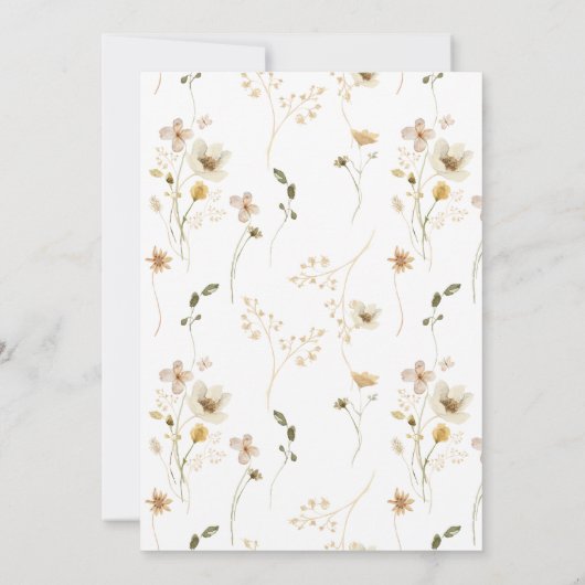 水の色ワイルドフラワー結婚の写真日付を保存 セーブザデート (裏面)