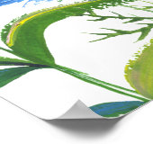 水の色ワイルドフラワー結婚の歓迎サイン ポスター (角)