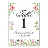 水の色ワイルドフラワー結婚ズのテーブル番号 テーブルナンバー (正面)