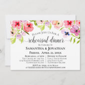 水の色ワイルドフラワー結婚ズのリハーサル&ディナー 招待状 (正面)