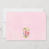 水の色ワイルドフラワー結婚ズのリハーサル&ディナー 招待状 (裏面)