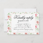 水の色ワイルドフラワー結婚ズの歌のリクエスト 出欠カード (裏面)