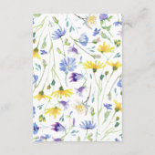 水の色ワイルドフラワー結婚ズ エンクロージャーカード (裏面)
