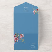 水の色ワイルドフラワー結婚ズ オールインワン招待状 (外側)