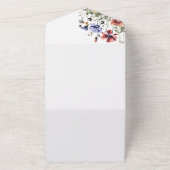 水の色ワイルドフラワー結婚ズ オールインワン招待状 (外側)