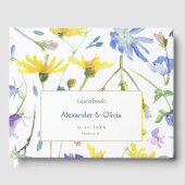 水の色ワイルドフラワー結婚ズ ゲストブック (正面)