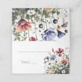 水の色ワイルドフラワー結婚ズ プレイスカード (外部開封)