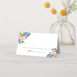 水の色ワイルドフラワー結婚ズ プレイスカード