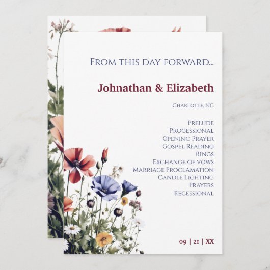 水の色ワイルドフラワー結婚ズ プログラム (正面/裏面)