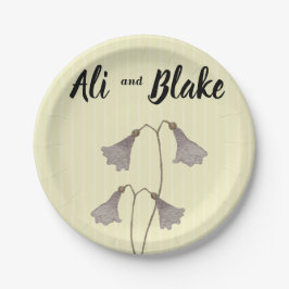 水の色ワイルドフラワー結婚ズ ペーパープレート