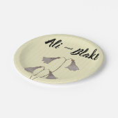 水の色ワイルドフラワー結婚ズ ペーパープレート (アングル)