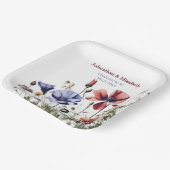 水の色ワイルドフラワー結婚ズ ペーパープレート (傾斜あり)