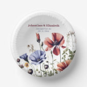 水の色ワイルドフラワー結婚ズ ペーパーボウル (正面)