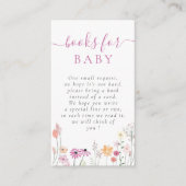 水の色ワイルドフラワー赤ちゃんシャワーブックリクエスト エンクロージャーカード (正面)