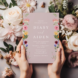 水の色ワイルドフラワー&赤面結婚ズ 招待状