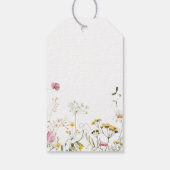 水の色ワイルドフローラルイエローピンクベビーシャワーラベル ギフトタグ (裏面)