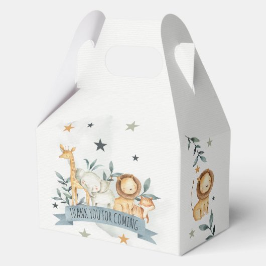 水の色ワイルドワンテーマのパーティーボックス フェイバーボックス (裏面)