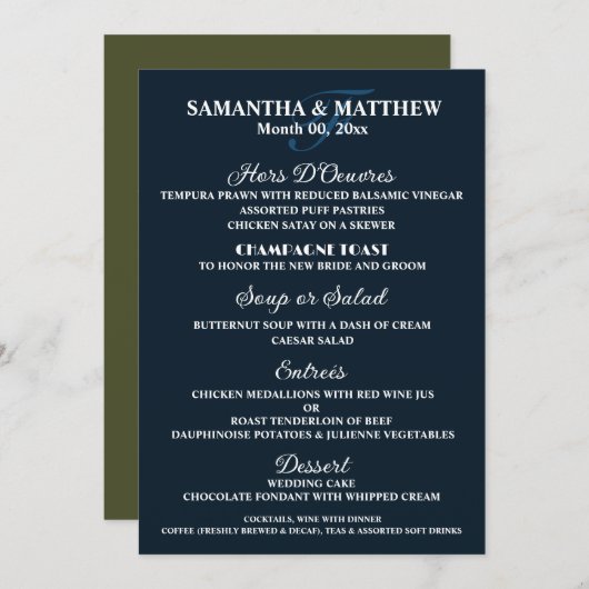 水の色ワインのボトルカントリーヴィンヤードのメニュー メニュー (正面/裏面)