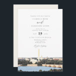 水の色ワシントンDCモニュメントスカイライン結婚ズ 招待状<br><div class="desc">この結婚式招待状は、ワシントンDCの絵画都市スカイラインのWashington Monumentの水彩画を特徴としている。イベントのニーズに合わせて*ほとんどの*表現を簡単に編集背景色を変更し、好きな裏面に自分の写真をもし追加する。</div>