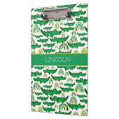 水の色ワニのアリゲーターレインボーパーソナライズ クリップボード (左)