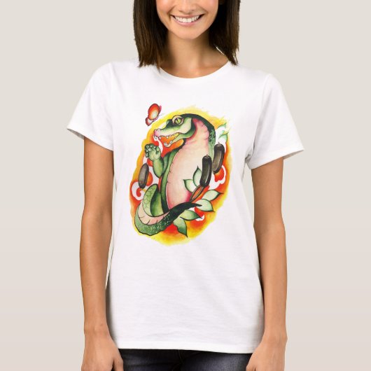 水の色ワニ Tシャツ (正面)