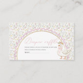 水の色ワンガチョウ間抜けの赤ちゃんシャワーおむつ羅場 エンクロージャーカード (正面)